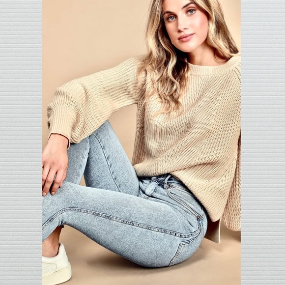 HP⭐️FREE PEOPLE Raw High-Rise Jeggings NWT 27 Acid - Picture 2 of 16